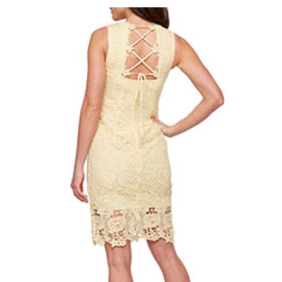 premier amour sleeveless lace sheath dress